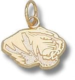 Missouri Tigers Solid 10K Gold Tiger Head 5/16'' Pendant