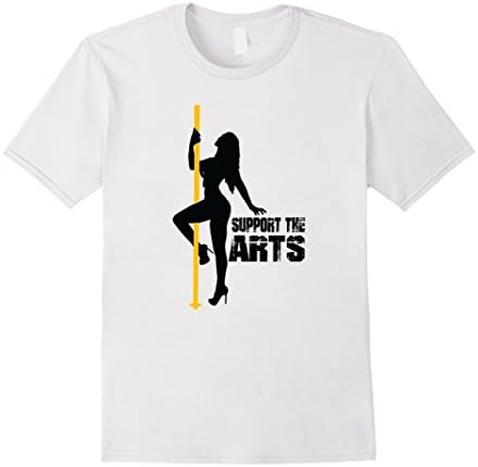 Men's Support the Arts Stripper Dancer T-Shirt Large White
