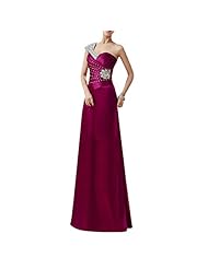 Plus Size Floor Length One Shoulder Satin Beaded Evening Dress/Pageant Dress/Prom Dress/Party Dress 
