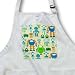 60s Retro Sweet Atomic Robots Yellow Blue Green Orange - Medium Length Apron With Pouch Pockets 22w 