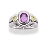 Heavy Genuine Oval Amethyst and Citrine Rhodium Plated Sterling Silver Ring Size 8(Sizes 6,8,9)
