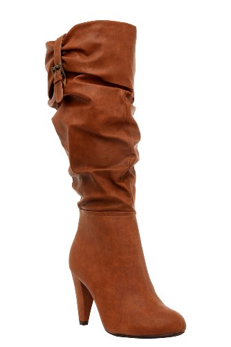 Torrid Plus Size Sammy Cognac Heel Boots (Wide Width)