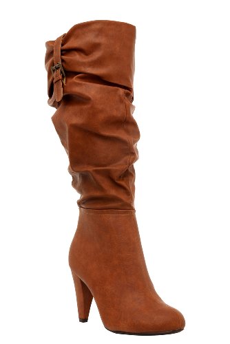 Torrid Plus Size Sammy Cognac Heel Boots (Wide Width)