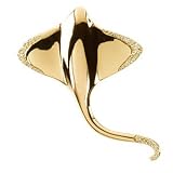 14K Yellow Gold Diamond Stingray Brooch - 0.33 Ct.