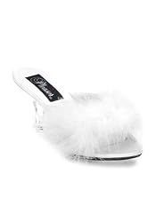 3 Inch Heel Marabou Slip On Women'S Size Shoe