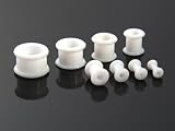 Flesh Tunnel SILIKON Plug Stopfen OHR fexibel WEIß - Wähle deine Wunschgröße