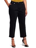 Jones New York Womens Slim Leg Pleated Capri With Side Tabs