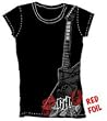 Guitar Hero Rose Rocker Black Juniors T-shirt Tee