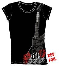Guitar Hero Rose Rocker Black Juniors T-shirt Tee