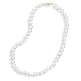 16" 14k Yellow Gold 6.5-7mm (A) Akoya Pearl Necklace
