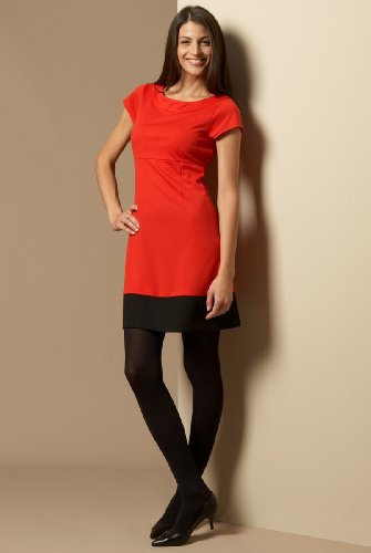 Short Sleeve Ponte Block Dress