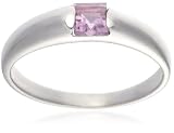 Image of 9ct White Gold AMR315786 Ladies Princess Cut Amethyst Solitaire Ring