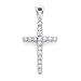 14k White Gold New Classic Round Diamond Cross Pendant (G-H Color, I1 Clarity)