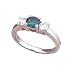 14K 1.00 CTW Blue & White Diamond Three-Stone Ring