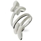 Image of Eve's Addiction Contemporary Style Sterling Silver Butterfly Wrap Ring