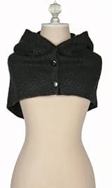 Hood with Buttons and Fleece Lining Black