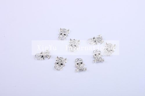 nail_world365 Wholesale 100pcs 3d Lovely Flog Metal Nail Art Design Alloy Rhinestones Nail Art Decorations