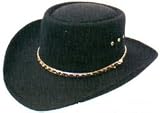 Felt Gambler Hat in Black with Adjustable Brim
