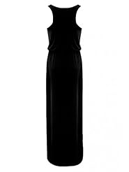 Polyester/Viscose Ruched Spring Summer Maxi Dress 
