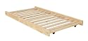Twin Size Trundle Bed Frame - Unfinished Wood - 100% Clean Solid Wood No Toxins Made in America Simple and Strong!!