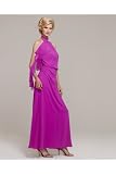Newport Beaded-Collar Chiffon Ruffle Dress