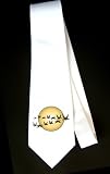 Party Decoration Necktie with geese, vertebrate, silhouette, flyttfaglar, migrating, migration, formation, animal, avian, waterfowl, bird, moon, flock