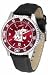 Washington State Cougars Competitor AnoChrome Men's Watch with Nylon/Leather Band and Colored Bezel