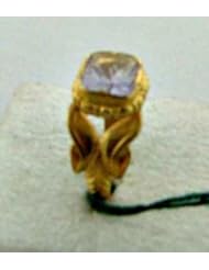 22kt Solid Yellow Gold 3.75ct Amethyst Christmas Ring Vintage Style Jewelry