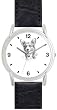 CORGI DOG (MS) - WATCHBUDDY&reg; DELUXE SILVER TONE WATCH - Black Strap - Small Size (Standard Women's Size)