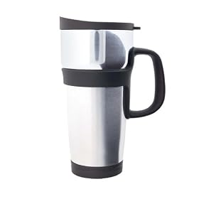 Java Vacuum Traveler tall coffee tea 16 oz mug, stainless steel