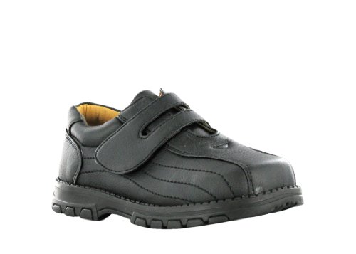Trendz Toddlers Euro Velcro Dress Shoe Black/Black
