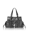 Francesco Biasia Good Girl - Calf Leather Large Flap Satchel Bag Black