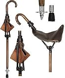 Royal Canes Tourist-Handle German-Style Seat Cane with Real Leather Seat