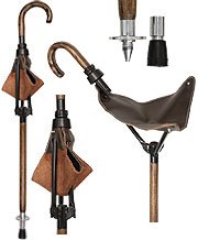 Royal Canes Tourist-Handle German-Style Seat Cane with Real Leather Seat