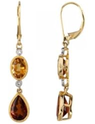 Citrine, Madeira Citrine & Diamond Earrings