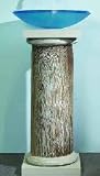 Bear Creek Glass Weathered Ivory Classic vessel pedestal sink