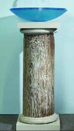 Bear Creek Glass Weathered Ivory Classic Vessel Pedestal Sink