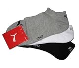 Puma Sneaker Socken 3Paar Unisex Invisible 251025 Gr. 43-46 grau,weiß,schwarz
