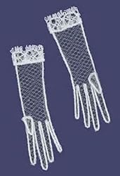Miniature Pair of Sheer Net White Ladies Gloves