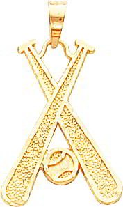 14K Gold Baseball Charm