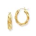 14k Polished 6.25mm Twisted Oval Tube Hoop Earrings