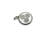 Triple Goddess Spiral Black and White Enameled Pendant