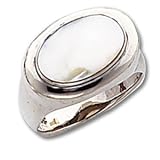 Sterling Silver Oval Mother of Pearl Ring