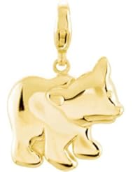14K Yellow Gold Bear Charm
