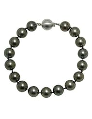 14K White Gold 7.5" "A+" Quality Pearl 9-10mm Natural Color Tahitian Bracelet