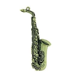 アルト サックス（アンティークブラス） キーホルダー Alto Sax (Antique Brass) Keychain