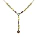 Yellow Gold Plated Sterling Silver Multi-Gemstone Necklace, 17"