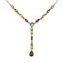 Yellow Gold Overlay Sterling Silver Multi-Gemstone Necklace, 17"