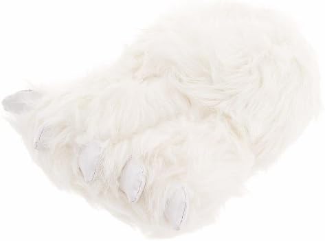 Fuzzy Polar Bear Paw Slippers for Men and Women