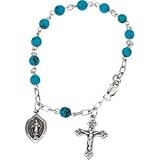 Sterling Silver Turquoise Rosary Bracelet